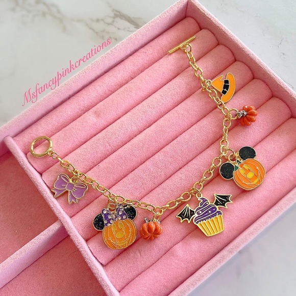Halloween Disney Mickey Minnie handmade charm bracelet - Picture 3 of 3